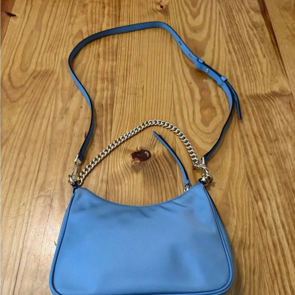 Michael Kors Jet Set Charm Medium Nylon Gabardine Crossbody Bag Chambray